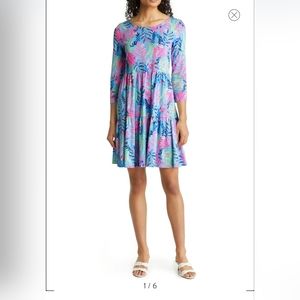 Lilly Pulitzer Geanna Dress in Porto Blue You've Been Spotted Size XL